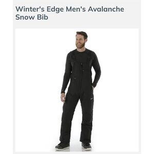 Men's Black Avalanche Snow Bib